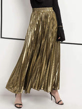 Faldas largas plisadas de color liso con cintura elástica